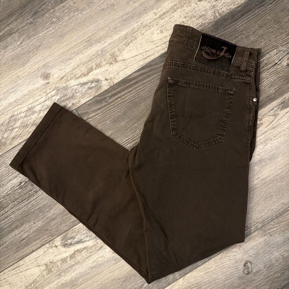 Jacob Cohen J688 Comfort Slim Fit Jeans Size 32 Brown Made in Italy Luxury